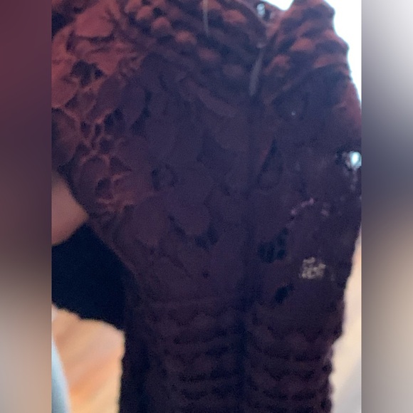 BARDOT Morgan Front Slit Lace Cocktail Dress in Dark Purple Size 2 XS - Picture 8 of 11